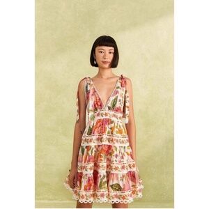 FARM Rio tiered mini dress in Macaw Bloom